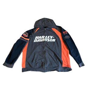 Vintage Harley Davidson Racing Zip Up Hoodie